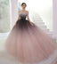 Off-the-shoulder Ombre Ball Gown Prom Dresses Cheap Long Evening Dresses DMJ56