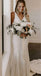 Elegant Lace Sheath V-neck Backless Wedding Dresses With Train, Bridal Gowns DM1812
