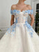 Off Shoulder White Long Prom Dresses with Flowers, White Formal Evening Dresses DMP331