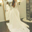 Ivory Long Sleeves Backless Simple Wedding Dress,Elegant A Line Prom Dress DM793