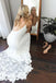 Mermaid V Neck Backless Lace Boho Wedding Dress with High Thigh Slit DMW49
