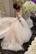 Princess Ball Gown Long Sleeves Tulle Long Flower Girl Dress with Lace Appliques DMB98