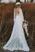 Lace V Neck Backless Boho Wedding Dress A Line Lace Beach Bridal Gown DMW36