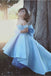 Princess Sky Blue Satin Ball Gown Flower Girl Dresses DMM32