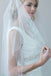 2 Layers Beaded Wedding Veil with Blusher Fingertip WV5