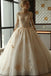 3/4 Sleeve Lace Appliques Tulle Ball Gown Plus Size Wedding Dress DM639