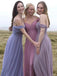 A-Line Cold Shoulder Sage Chiffon Long Bridesmaid Dress DM1844