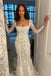 Illusion Mermaid Long Sleeves Tulle Appliques Wedding Dress Bridal Dresses DM1979