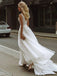 A-Line Tulle Lace Appliques V-neck Sleeveless Long Wedding Dresses DM1873