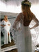 Sheath V-Neck Backless Wraps Lace Beach Wedding Dress with Split DMR34