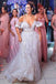 Elegant A-Line Cold Shoulder Lace Beach Wedding Dress with Ruffles Appliques DMF88