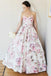 Cheap A-Line Sweetheart Floor Length Floral Satin Long Wedding Dress DMF89