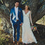 Sheath V-neck Backless Long Sleeves Lace Boho Wedding Dresses DMM83