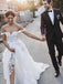 A-Line Off-the-Shoulder Boho Wedding Dress with Appliques DML58