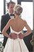 Simple Sweetheart Strapless Court Train Ivory Satin Wedding Dress with Ruched DM565