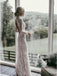 Mermaid High Neck Backless Long Sleeves Boho Lace Wedding Dress DML48