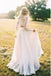 Two Piece Long Sleeves Chiffon Beach Wedding Dress With Lace DMR75