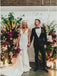 Mermaid V-Neck Backless Sweep Train Satin Charming Wedding Dress DMK45