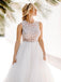 A-Line Crew Floor-Length Simple Wedding Dress with Appliques DMM28