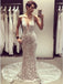 Mermaid V-Neck Backless Court Train Wedding Dress with Lace Appliques DMK47