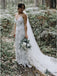 Sheath Spaghetti Straps Backless Beach Lace Wedding Dress DML14