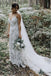 Sheath Spaghetti Straps Backless Beach Lace Wedding Dress DML14