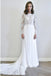 A-Line Long Sleeves Chiffon Long Simple Wedding Dress with Lace DMR78