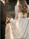 Two Piece Long Sleeves Chiffon Beach Wedding Dress with Lace DMS32