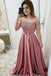 Burgundy Off Shoulder A Line Prom Dress, Lace Top Cheap Evening Gown DMJ68