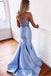 Two Pieces Mermaid Spaghetti Straps Prom Dress, Lace Up Back Evening Dresses DMJ51