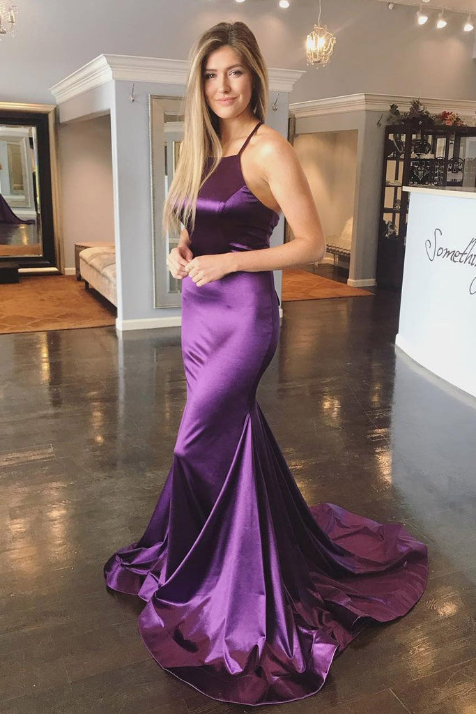 Elegant Mermaid Green Long Prom Dresses With Sweep Train DMJ70