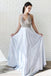 A Line Halter Chiffon Prom Dresses, Beading Long Evening Party Dress DMJ42
