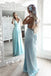 A-Line Spaghetti Straps V Neck Chiffon Long Prom Dress DML39