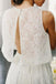 Two Piece Open Back Sweep Train Ivory Lace Wedding Dress with Pockets DMS33