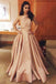 Simple A-Line One-Shoulder Satin Long Cheap Evening Prom Dress DMG6