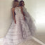 Fashion A-Line Crew Backless Lavender Organza Prom Dress with Beading DMG20