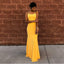 Mermaid Spaghetti Straps Floor-Length Yellow Sexy Prom Dress DMQ67