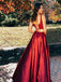 Two Pieces Scoop Sleeveless Burgundy Split Sexy Long Prom Dresses DMG97