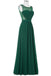 Chiffon Beaded Green V-back Long Formal Mother Of Bridal Dresses K748