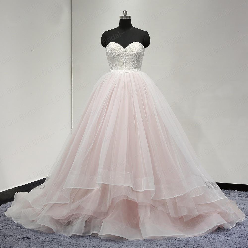 Sweetheart Lace Up Back Charming Affordable Long Pearl Pink Prom Dresses Ball Gown DM624