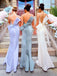 Appliqued Straps Mermaid Bridesmaid Dress with Bow DMN4