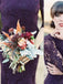 Gorgeous Half Sleeves Mermaid Long Purple Lace Open Back Bridesmaid Dress DM504