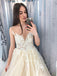 Charming Ball Gown Lace Appliques Long Prom Dresses, Elegant Evening Dresses DMF9