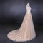 Charming A Line Long Sleeves Lace Appliques Tulle Wedding Dress DMQ30