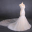 Charming Mermaid Tulle Wedding Dress, Chapel Train Long Bridal Gown DMQ14