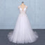 Stunning A Line V Neck Tulle Lace Appliques Wedding Dresses, Bridal Dress DMQ12