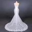 Mermaid Spaghetti Straps Lace Wedding Dress, Fashion Long Bridal Dresses DMQ17