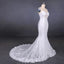 Mermaid Spaghetti Straps Lace Wedding Dress, Fashion Long Bridal Dresses DMQ17
