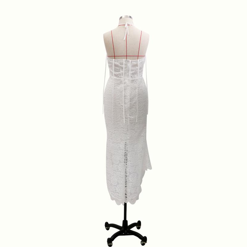 Elegant Lace White Sheath Prom Dress, Lace Simple Wedding Dress DMP70