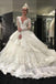 Luxurious Lace Long Sleeves V-neck Layers  Ball Gown Wedding Dresses DMH79